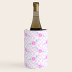 Pink love heart face checkered pattern Wine Chiller Gallery Image 3