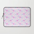Pink love heart face checkered pattern Laptop Sleeve Gallery Image 1