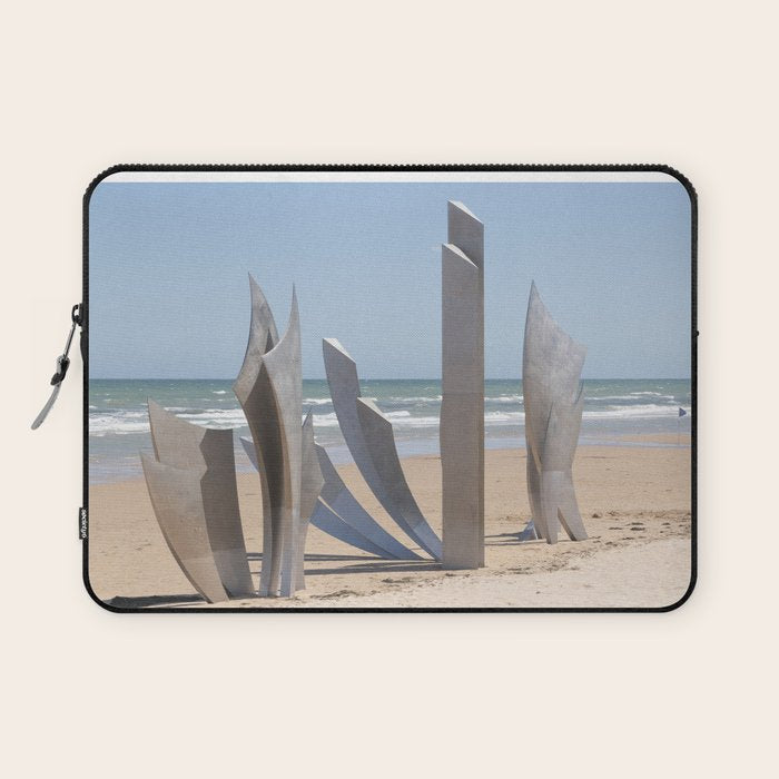 D-day Omaha beach memorial - WW2 sculpture - France, travel photography Laptop Sleeve Gallery Image 1