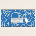 Blue organic nature art shape paint pattern Desk Mat Gallery Image 1