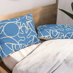 Blue organic nature art shape paint pattern Pillow Sham Gallery Image 2
