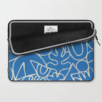 Blue organic nature art shape paint pattern Laptop Sleeve Gallery Image 2