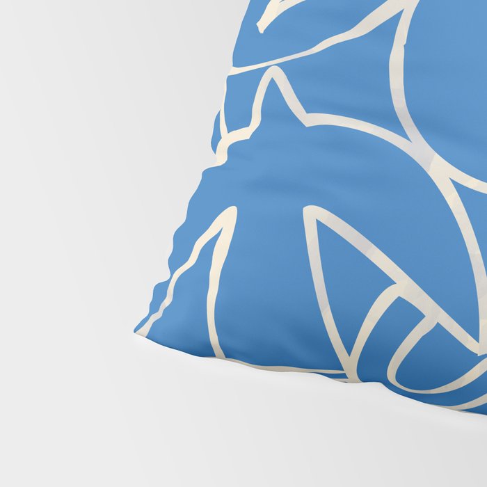 Blue organic nature art shape paint pattern Pillow Sham Gallery Image 4