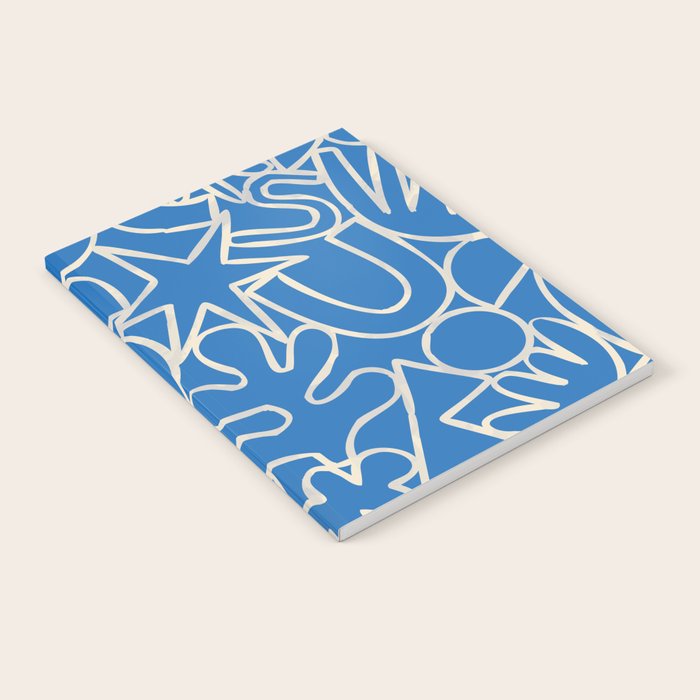 Blue organic nature art shape paint pattern Notebook Gallery Image 1