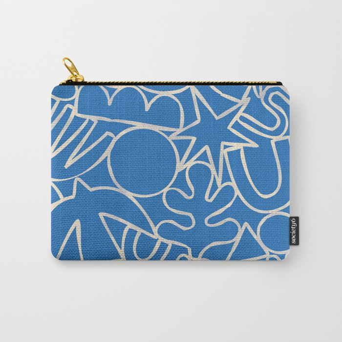 Blue organic nature art shape paint pattern Carry All Pouch Gallery Image 1