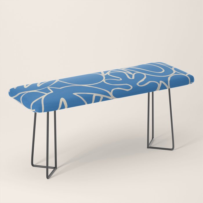 Blue organic nature art shape paint pattern Bench Gallery Image 1