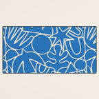 Blue organic nature art shape paint pattern Desk Mat Gallery Image 3