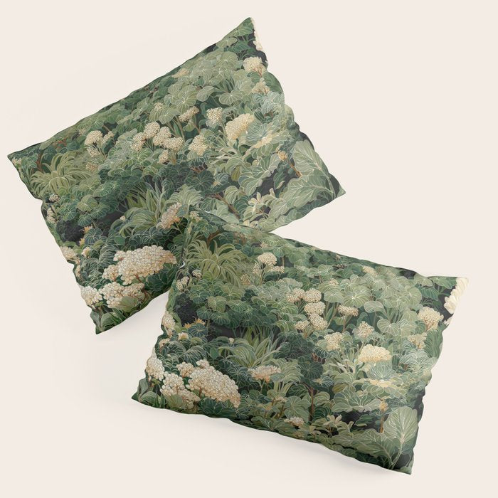 Japanese Wall Art Flower Poster maximalist wall art floral Japandi Wall Art botanical Sage Green Art Pillow Sham Gallery Image 3