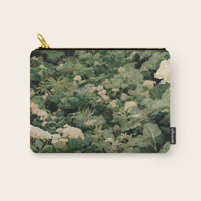 Japanese Wall Art Flower Poster maximalist wall art floral Japandi Wall Art botanical Sage Green Art Carry All Pouch Gallery Image 1