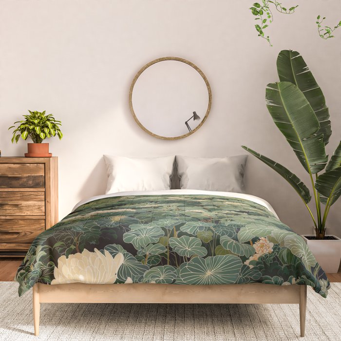 Japanese Wall Art Flower Poster maximalist wall art floral Japandi Wall Art botanical Sage Green Art Comforter Gallery Image 3