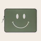 Smile Muted Green Laptop Sleeve Gallery Image 1