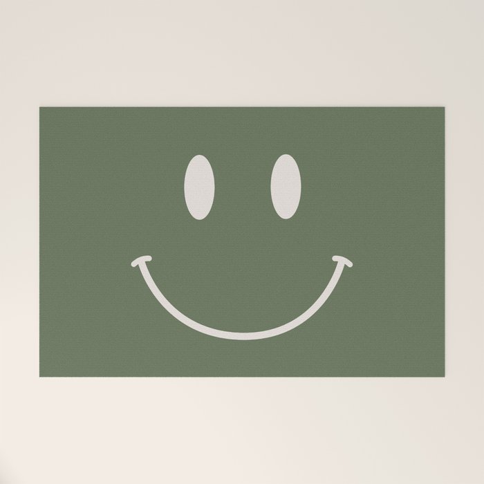 Smile Muted Green Welcome Mat Gallery Image 1