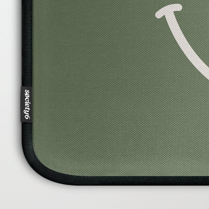 Smile Muted Green Laptop Sleeve Gallery Image 3