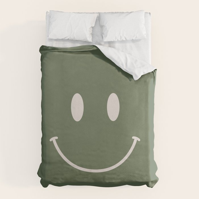 Smile Muted Green Duvet Cover Gallery Image 6