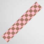 Checkered Check Checkerboard Pattern in Mocha Brown and Light Pink Table Runner Gallery Image 3