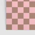 Checkered Check Checkerboard Pattern in Mocha Brown and Light Pink Poster Gallery Image 3