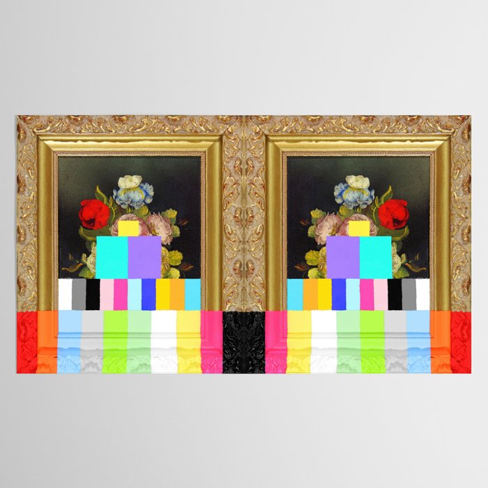 A Painting of Flowers With Color Bars Tablecloth Gallery Image 2