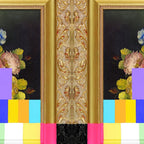 A Painting of Flowers With Color Bars Coffee Mug Gallery Image 2