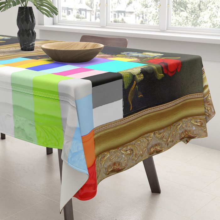 A Painting of Flowers With Color Bars Tablecloth Gallery Image 3
