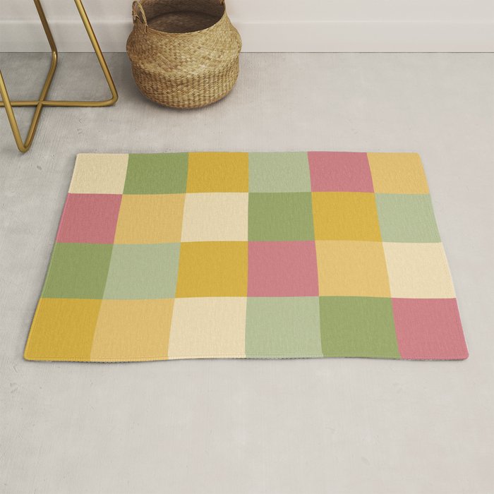 Bold Vintage Checks Pattern - Large XIX Rug Gallery Image 1