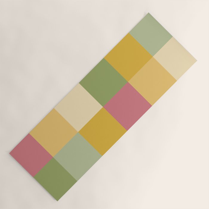 Bold Vintage Checks Pattern - Large XIX Yoga Mat Gallery Image 1