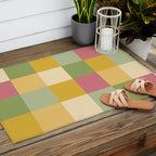 Bold Vintage Checks Pattern - Large XIX Outdoor Rug Gallery Image 2