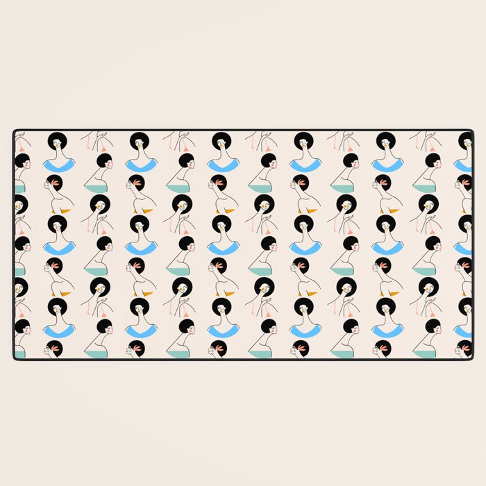 Retro Ladies Pattern Desk Mat Gallery Image 3