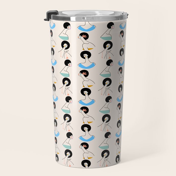 Retro Ladies Pattern Travel Mug Gallery Image 3