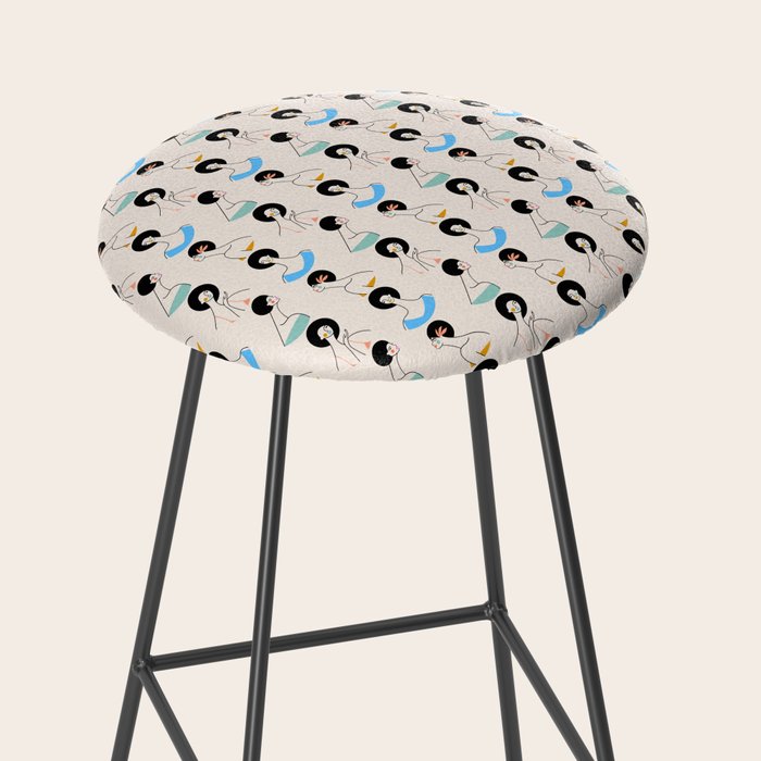 Retro Ladies Pattern Stool Gallery Image 2