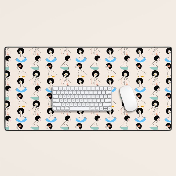 Retro Ladies Pattern Desk Mat Gallery Image 1