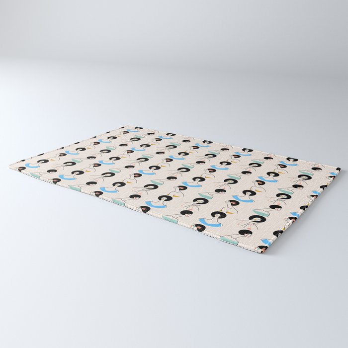 Retro Ladies Pattern Rug Gallery Image 3
