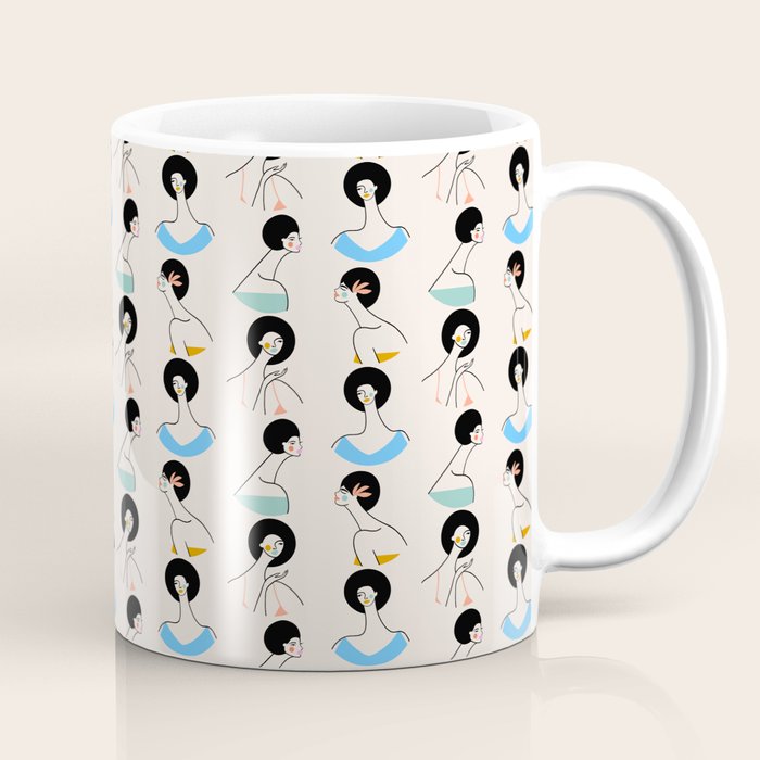 Retro Ladies Pattern Coffee Mug Gallery Image 1