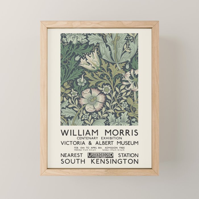 William Morris - Exhibition poster for The Victoria and Albert Museum, London, 1934 Mini Art Print Gallery Image 1