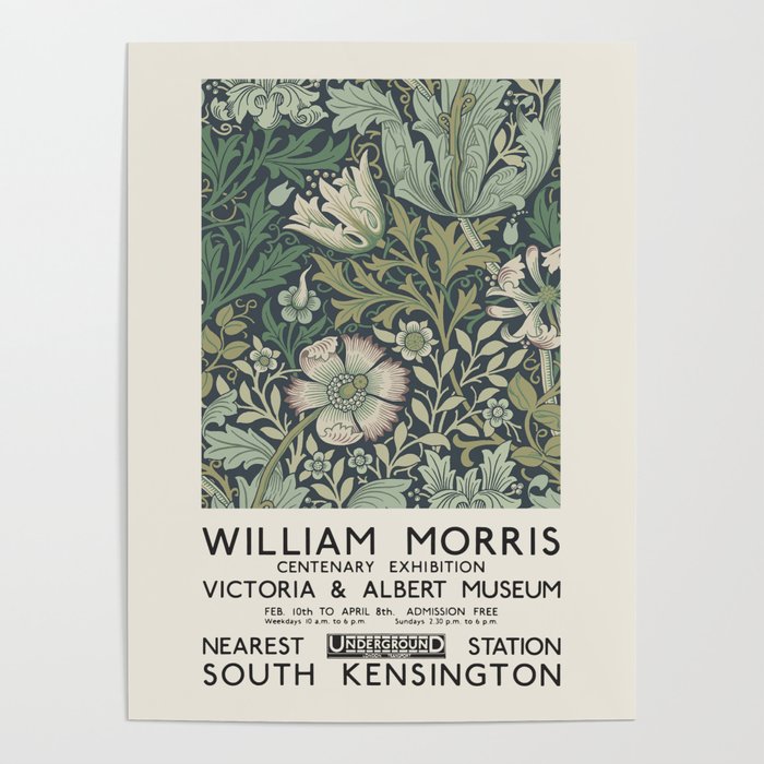 William Morris - Exhibition poster for The Victoria and Albert Museum, London, 1934 Poster Gallery Image 4