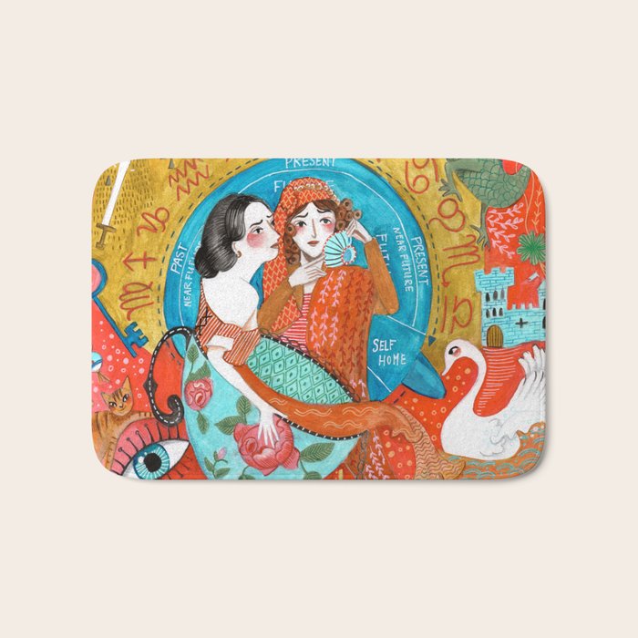 Spiritual tea leaf reading good fortune ladies Bath Mat Gallery Image 1