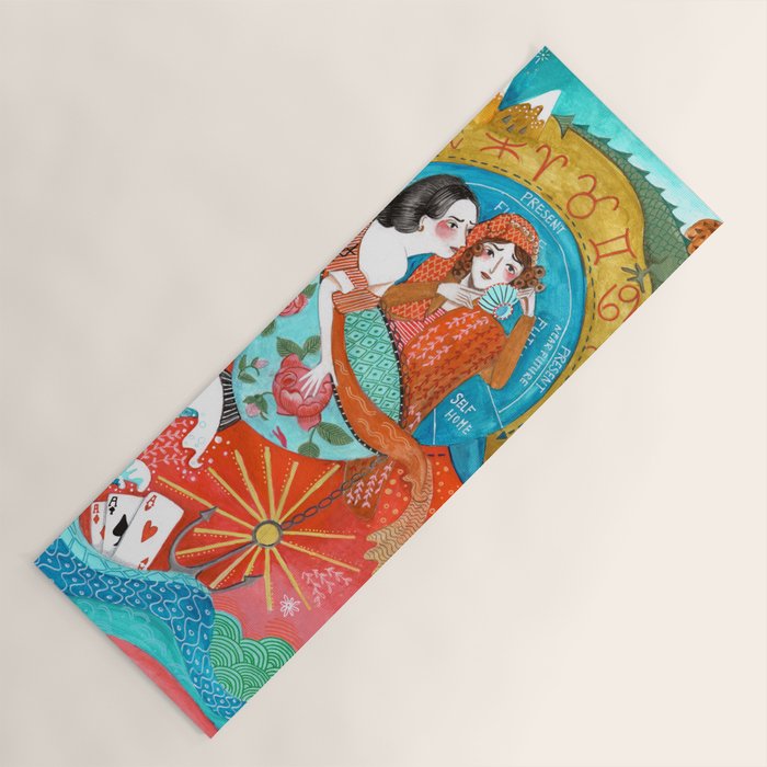 Spiritual tea leaf reading good fortune ladies Yoga Mat Gallery Image 1