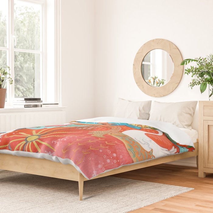 Spiritual tea leaf reading good fortune ladies Duvet Cover Gallery Image 2