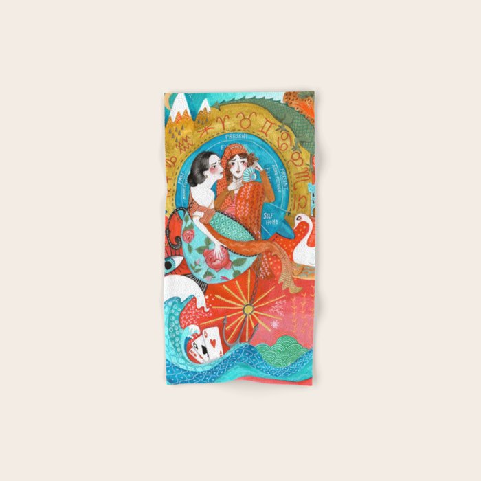 Spiritual tea leaf reading good fortune ladies Bath Towel Gallery Image 1