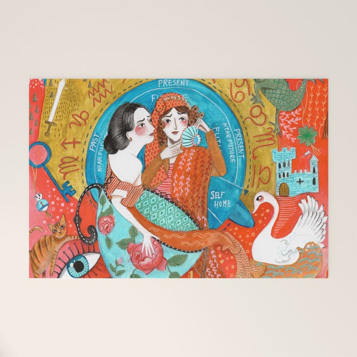Spiritual tea leaf reading good fortune ladies Welcome Mat Gallery Image 1