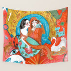 Spiritual tea leaf reading good fortune ladies Wall Tapestry Gallery Image 4