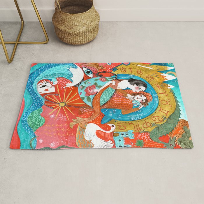 Spiritual tea leaf reading good fortune ladies Rug Gallery Image 1