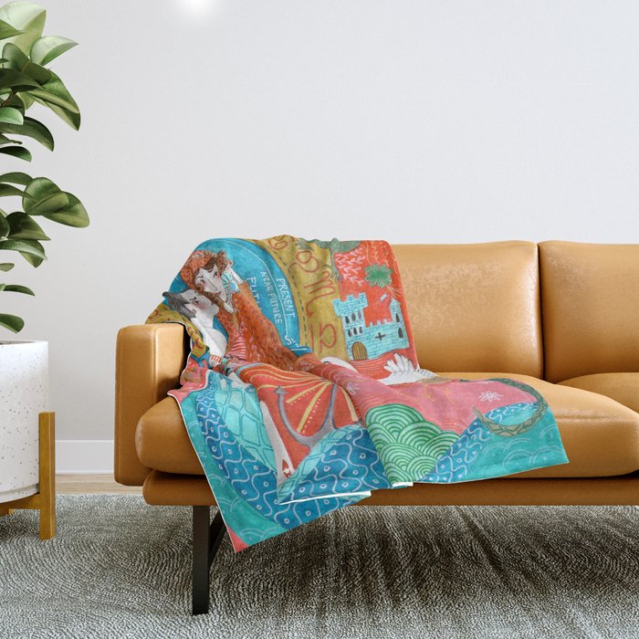 Spiritual tea leaf reading good fortune ladies Throw Blanket Gallery Image 1