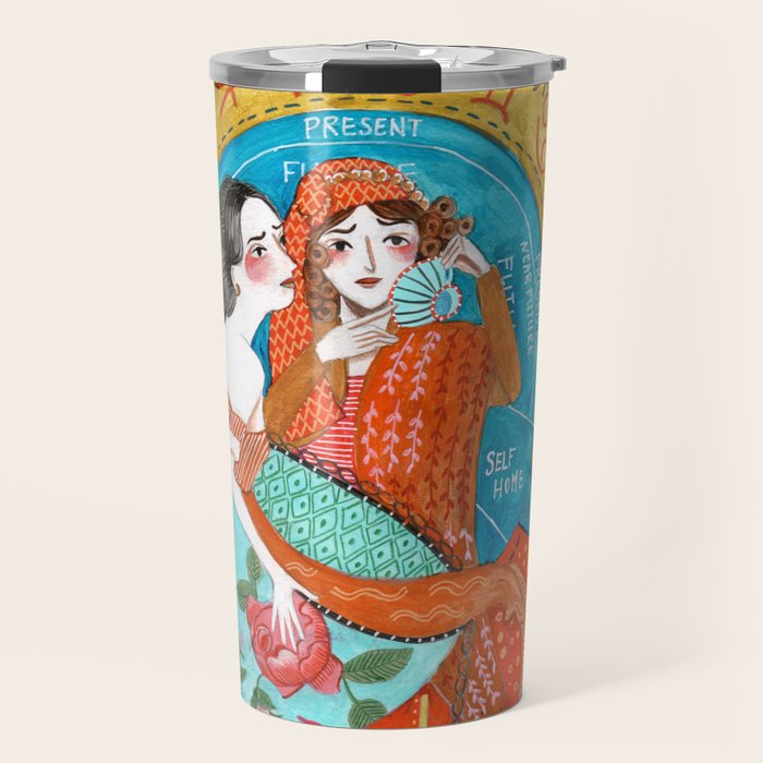 Spiritual tea leaf reading good fortune ladies Travel Mug Gallery Image 1