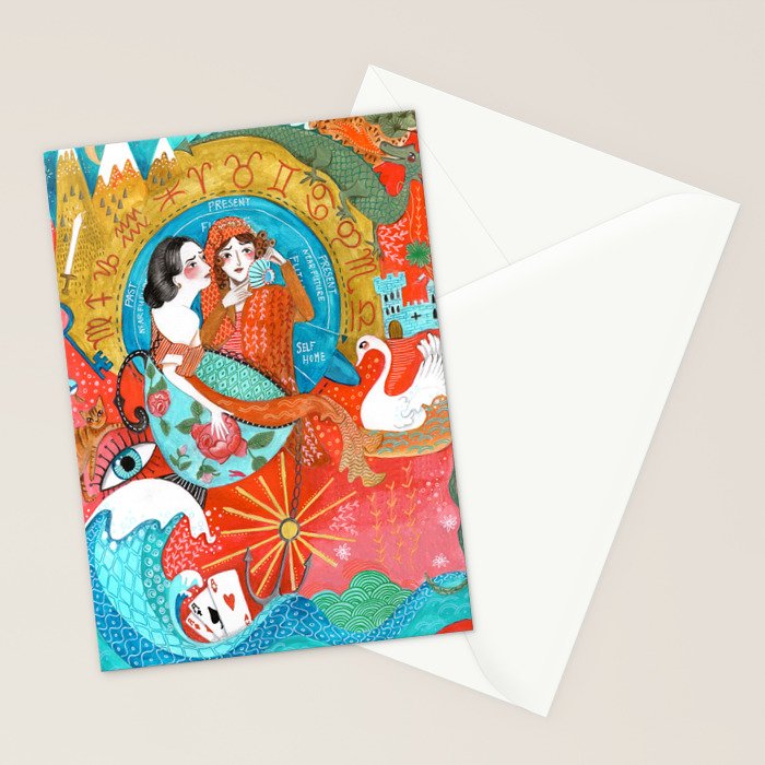 Spiritual tea leaf reading good fortune ladies Stationery Card Gallery Image 2