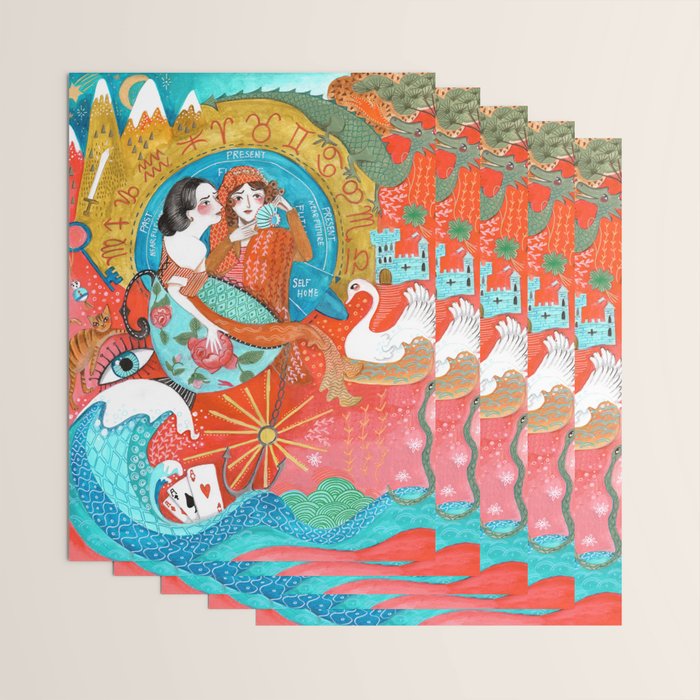 Spiritual tea leaf reading good fortune ladies Wrapping Paper Gallery Image 3