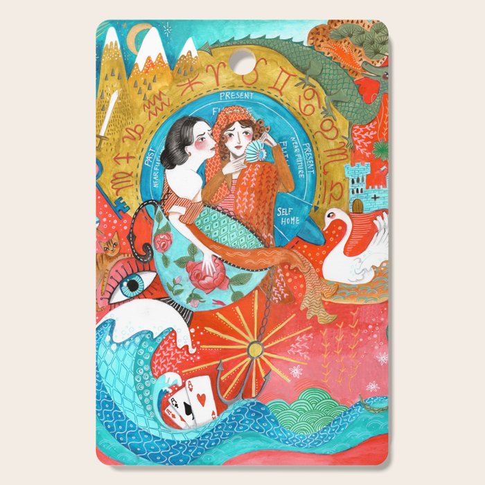 Spiritual tea leaf reading good fortune ladies Cutting Board Gallery Image 1