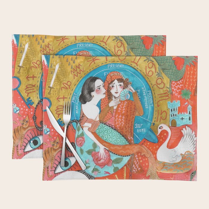 Spiritual tea leaf reading good fortune ladies Placemat Gallery Image 1