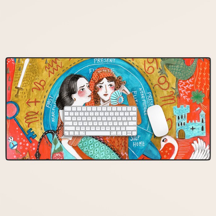 Spiritual tea leaf reading good fortune ladies Desk Mat Gallery Image 1