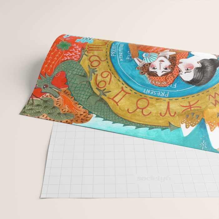 Spiritual tea leaf reading good fortune ladies Wrapping Paper Gallery Image 2