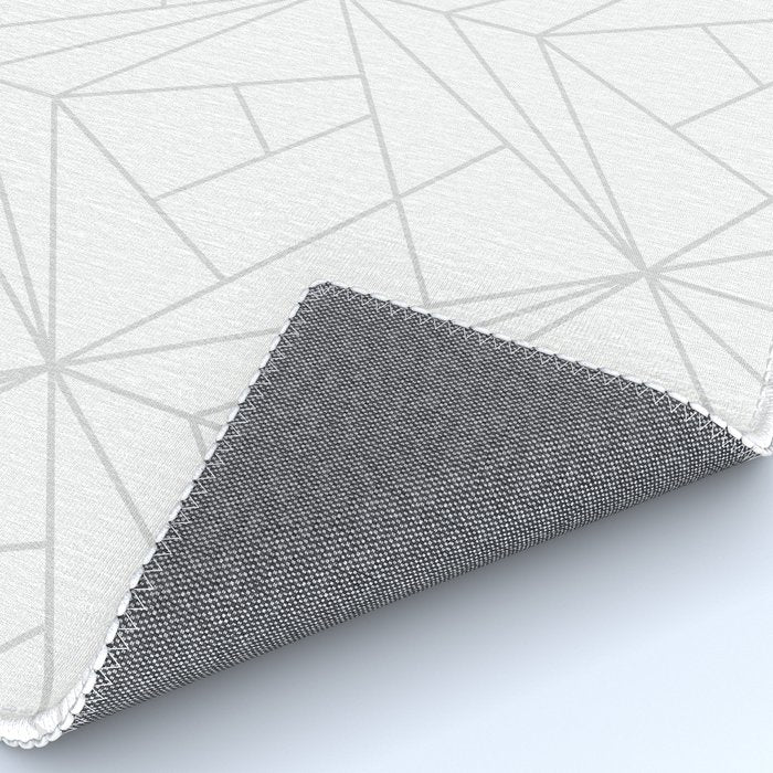 Geometric Soft Grey Silver Modern Pattern Rug Gallery Image 4